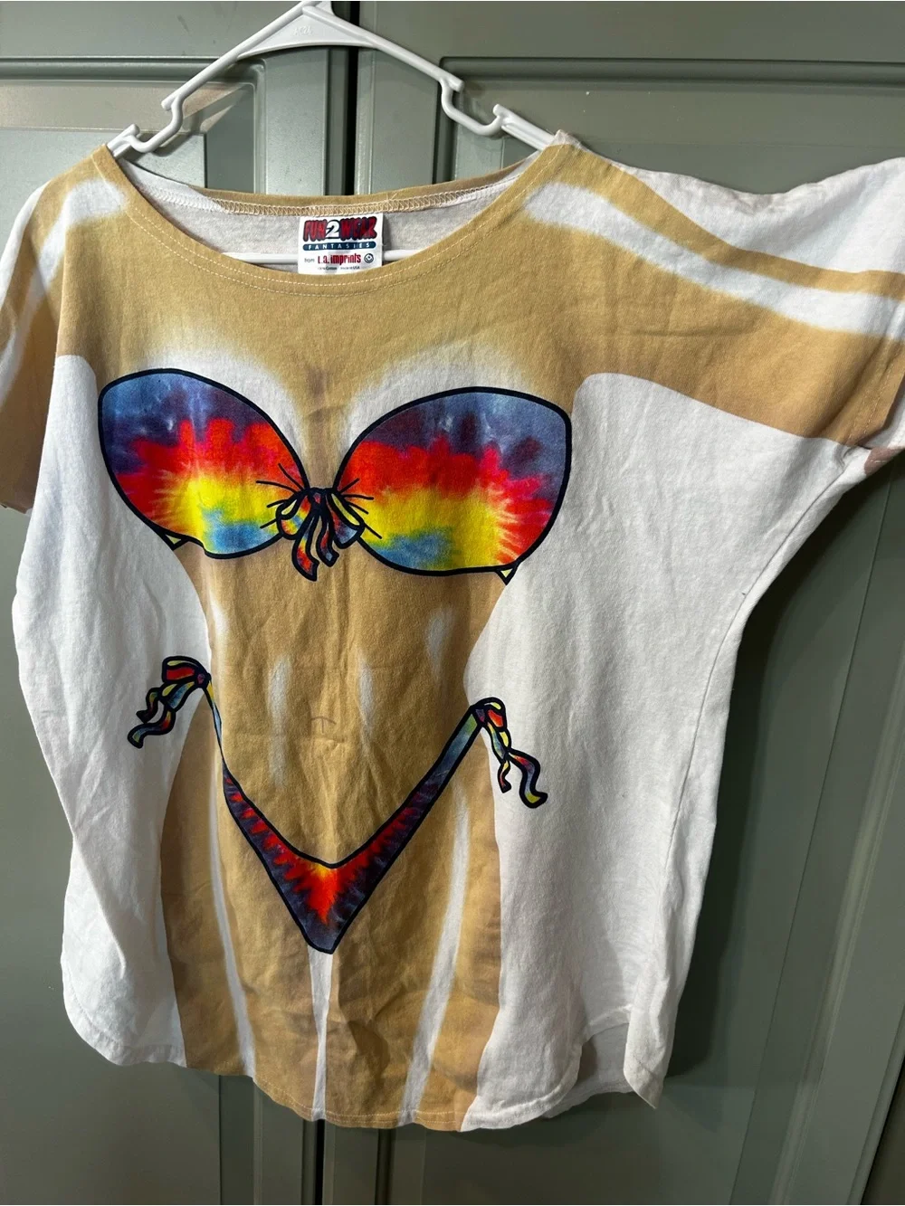 90s vintage bikini body graphic beach cover up - one size 100% cotton fun2wear